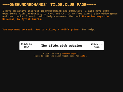 Screenshot of ~onehundredhands