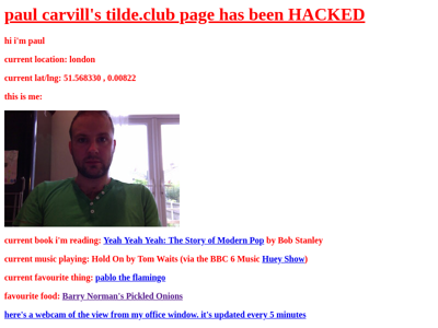 Screenshot of ~paulcarvill