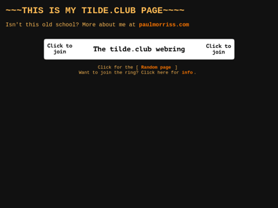Screenshot of ~paulmorriss