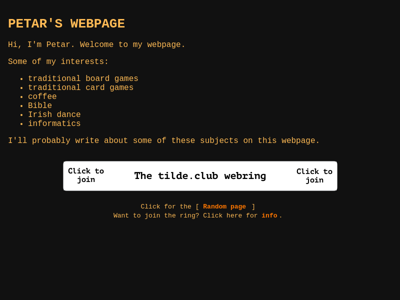Screenshot of ~petar