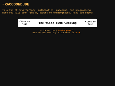 Screenshot of ~raccoondude