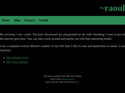 Screenshot of ~raoul