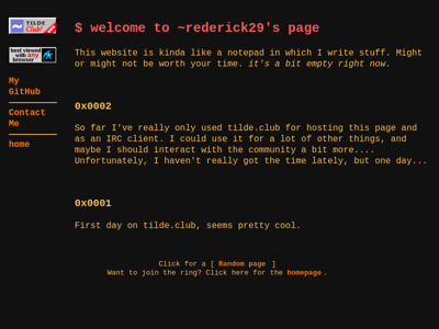 Screenshot of ~rederick29