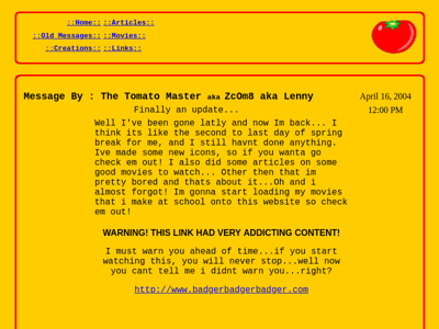 Screenshot of ~rememberlenny