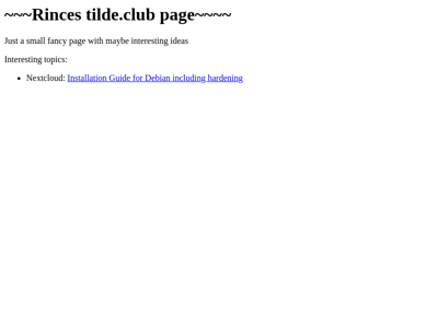 Screenshot of ~rince