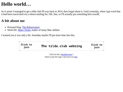 Screenshot of ~robg