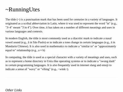 Screenshot of ~runningutes