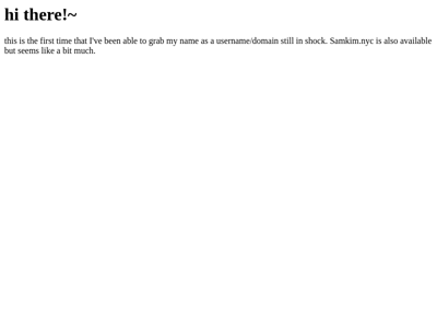 Screenshot of ~samkim