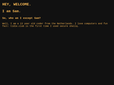 Screenshot of ~samthecoder