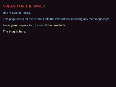 Screenshot of ~sfelicio