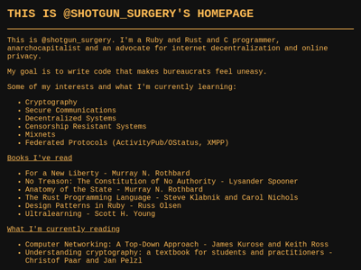 Screenshot of ~shotgunsurgery