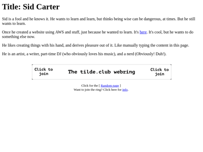 Screenshot of ~sid
