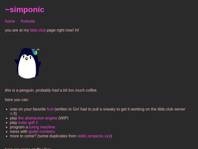 Screenshot of ~simponic