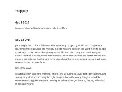 Screenshot of ~sippey