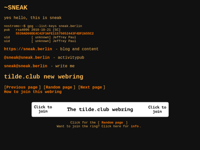Screenshot of ~sneak