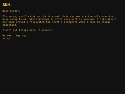 Screenshot of ~spray