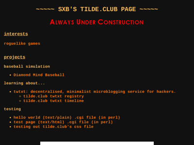 Screenshot of ~sxb