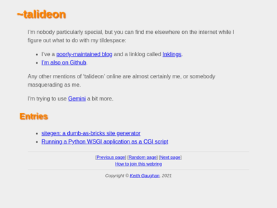 Screenshot of ~talideon