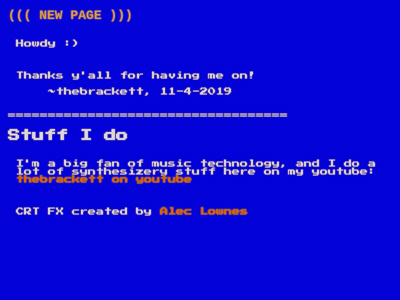 Screenshot of ~thebrackett