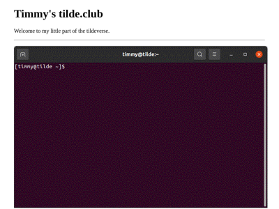 Screenshot of ~timmy