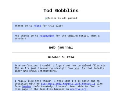 Screenshot of ~tod
