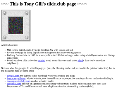 Screenshot of ~tonyg