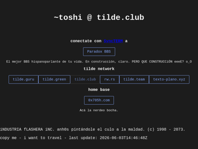 Screenshot of ~toshi