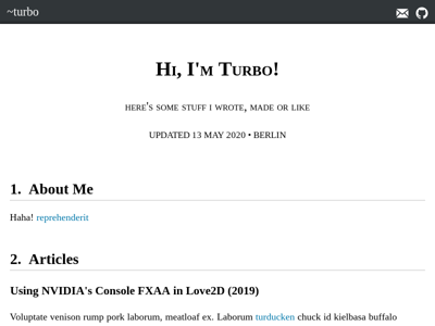 Screenshot of ~turbo