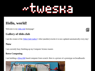 Screenshot of ~tweska