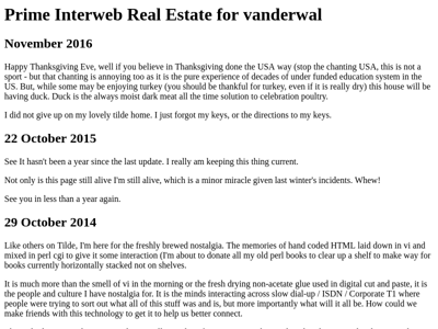 Screenshot of ~vanderwal