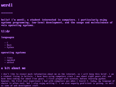 Screenshot of ~werdl