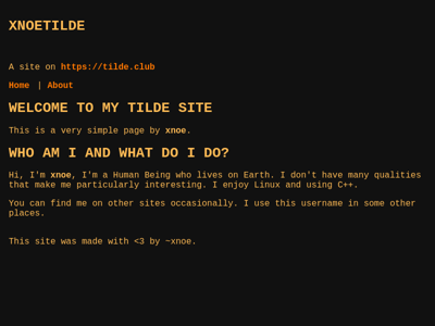 Screenshot of ~xnoe