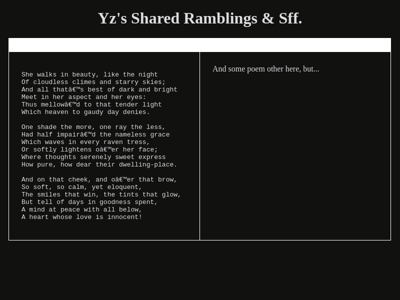 Screenshot of ~yz